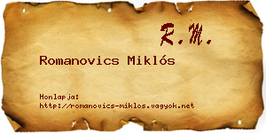 Romanovics Miklós névjegykártya