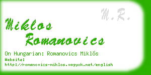 miklos romanovics business card